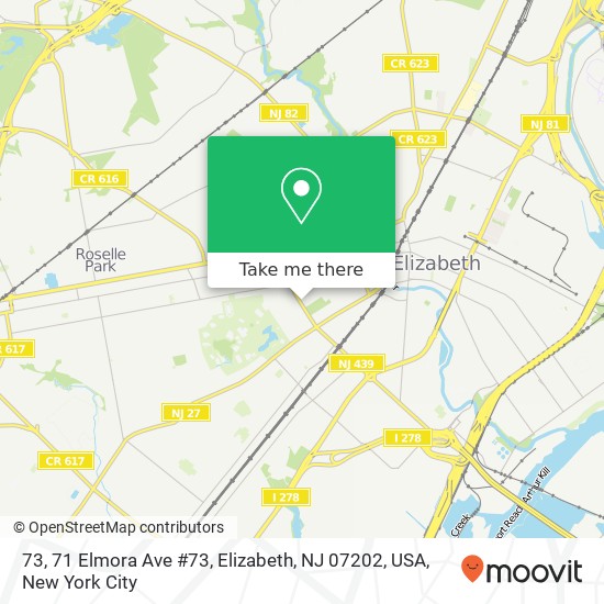 Mapa de 73, 71 Elmora Ave #73, Elizabeth, NJ 07202, USA