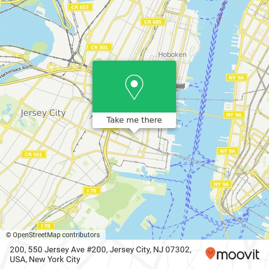 200, 550 Jersey Ave #200, Jersey City, NJ 07302, USA map