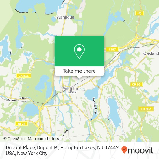 Mapa de Dupont Place, Dupont Pl, Pompton Lakes, NJ 07442, USA