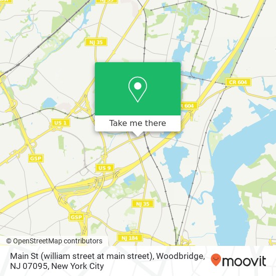 Mapa de Main St (william street at main street), Woodbridge, NJ 07095