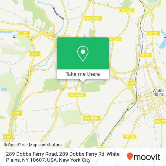 Mapa de 289 Dobbs Ferry Road, 289 Dobbs Ferry Rd, White Plains, NY 10607, USA