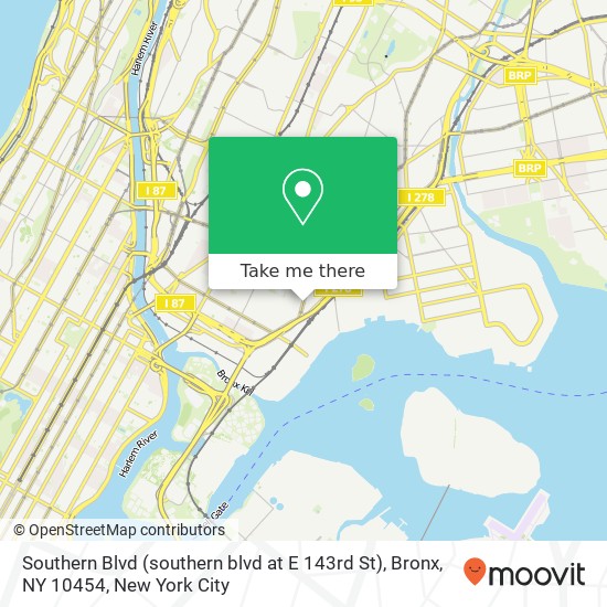 Mapa de Southern Blvd (southern blvd at E 143rd St), Bronx, NY 10454