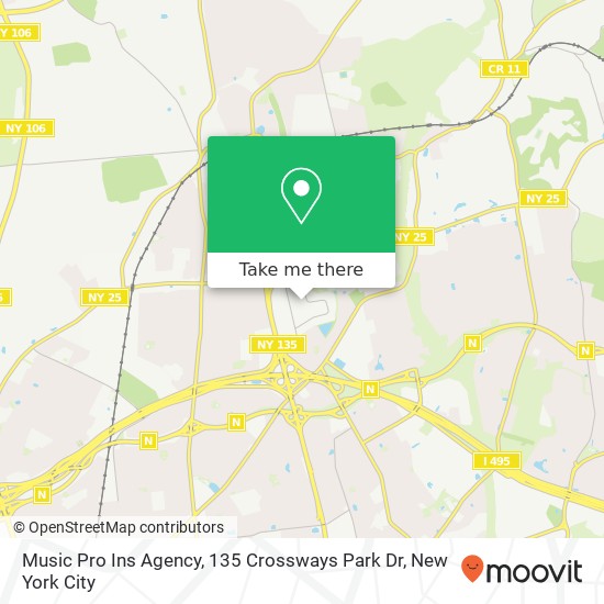 Mapa de Music Pro Ins Agency, 135 Crossways Park Dr