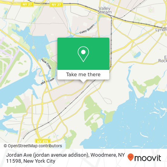 Mapa de Jordan Ave (jordan avenue addison), Woodmere, NY 11598