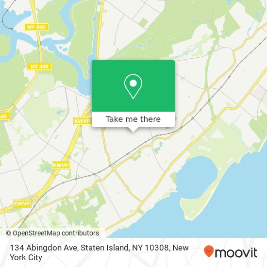 Mapa de 134 Abingdon Ave, Staten Island, NY 10308