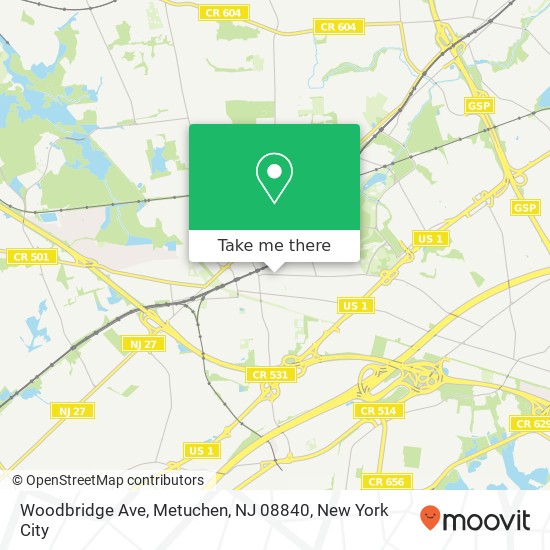 Woodbridge Ave, Metuchen, NJ 08840 map
