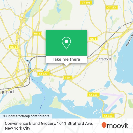 Mapa de Convenience Brand Grocery, 1611 Stratford Ave