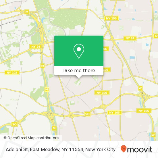Mapa de Adelphi St, East Meadow, NY 11554