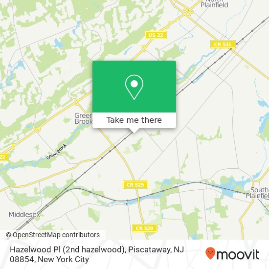 Mapa de Hazelwood Pl (2nd hazelwood), Piscataway, NJ 08854