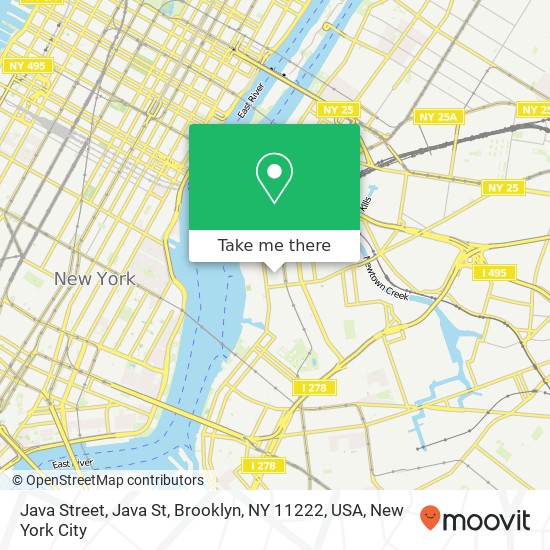 Mapa de Java Street, Java St, Brooklyn, NY 11222, USA