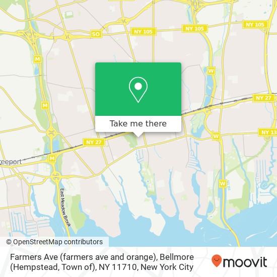 Mapa de Farmers Ave (farmers ave and orange), Bellmore (Hempstead, Town of), NY 11710