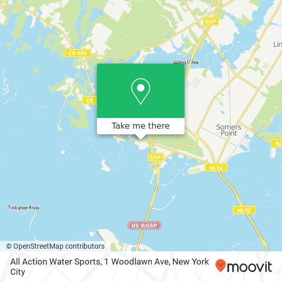Mapa de All Action Water Sports, 1 Woodlawn Ave
