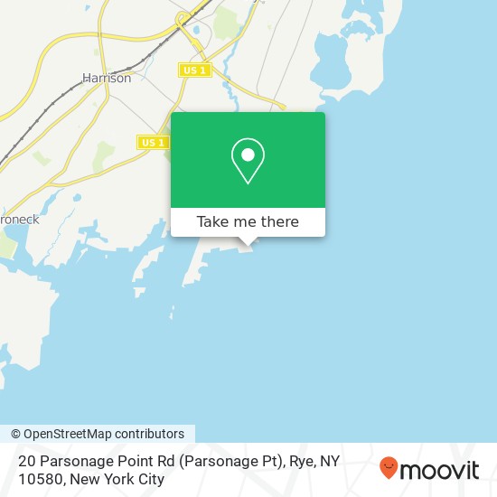 Mapa de 20 Parsonage Point Rd (Parsonage Pt), Rye, NY 10580