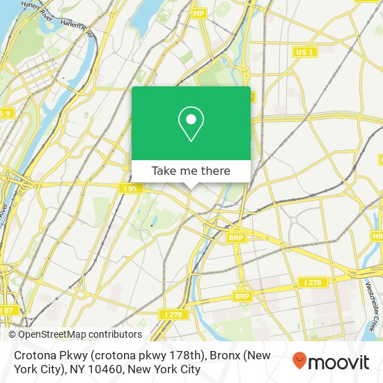 Mapa de Crotona Pkwy (crotona pkwy 178th), Bronx (New York City), NY 10460