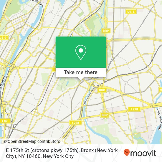 Mapa de E 175th St (crotona pkwy 175th), Bronx (New York City), NY 10460