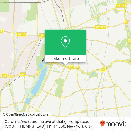 Mapa de Carolina Ave (carolina ave at dietz), Hempstead (SOUTH HEMPSTEAD), NY 11550