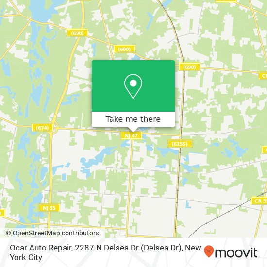 Mapa de Ocar Auto Repair, 2287 N Delsea Dr