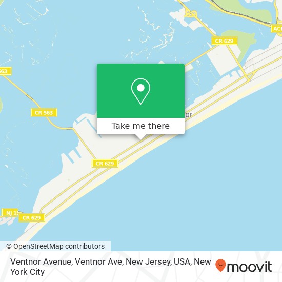 Ventnor Avenue, Ventnor Ave, New Jersey, USA map