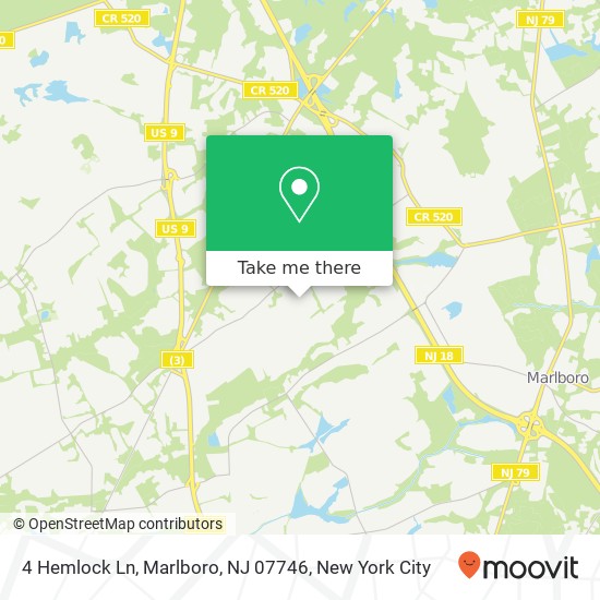 Mapa de 4 Hemlock Ln, Marlboro, NJ 07746