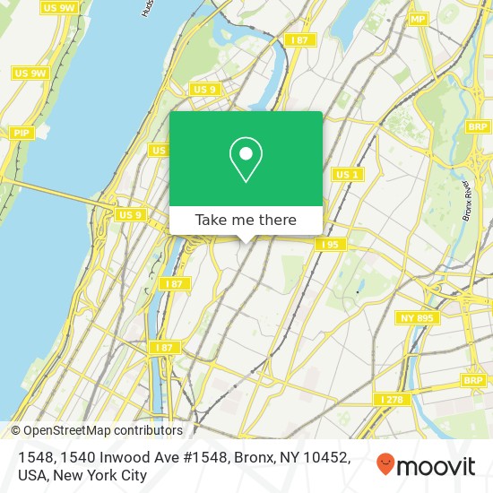 Mapa de 1548, 1540 Inwood Ave #1548, Bronx, NY 10452, USA