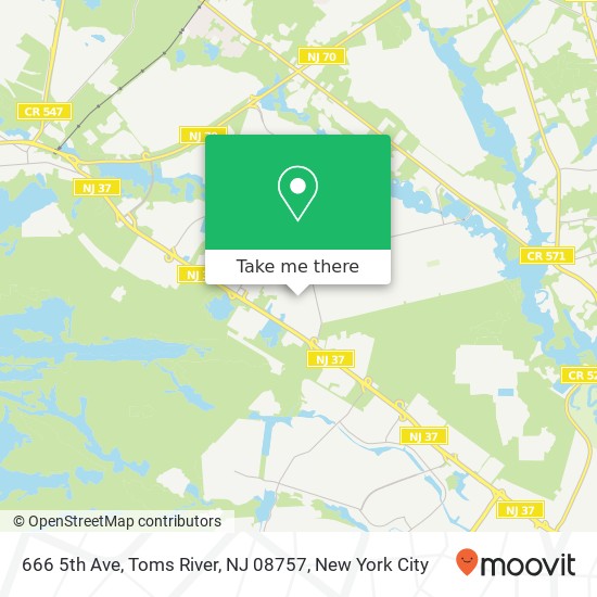 Mapa de 666 5th Ave, Toms River, NJ 08757