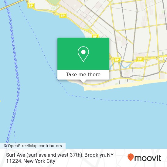 Mapa de Surf Ave (surf ave and west 37th), Brooklyn, NY 11224