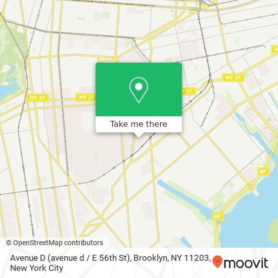 Avenue D (avenue d / E 56th St), Brooklyn, NY 11203 map