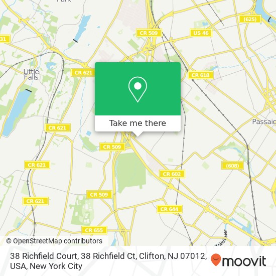 38 Richfield Court, 38 Richfield Ct, Clifton, NJ 07012, USA map