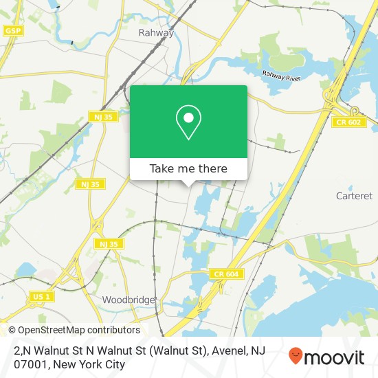 Mapa de 2,N Walnut St N Walnut St (Walnut St), Avenel, NJ 07001