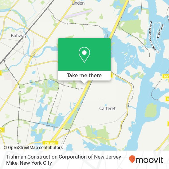 Tishman Construction Corporation of New Jersey Mike map