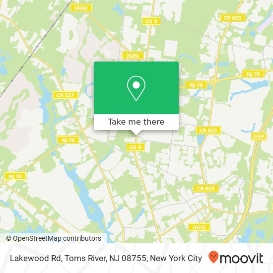 Mapa de Lakewood Rd, Toms River, NJ 08755