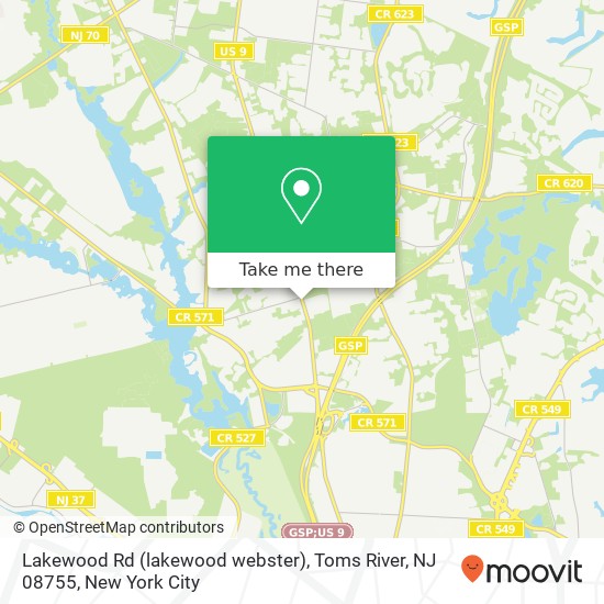 Lakewood Rd (lakewood webster), Toms River, NJ 08755 map