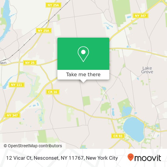Mapa de 12 Vicar Ct, Nesconset, NY 11767