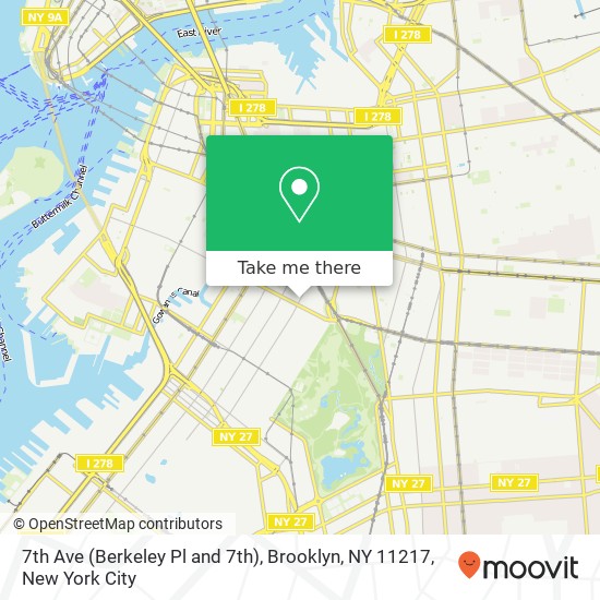 Mapa de 7th Ave (Berkeley Pl and 7th), Brooklyn, NY 11217