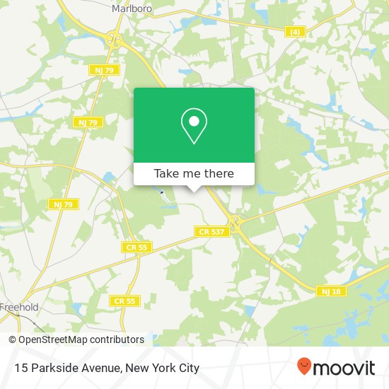 Mapa de 15 Parkside Avenue, 15 Parkside Ave, Freehold, NJ 07728, USA