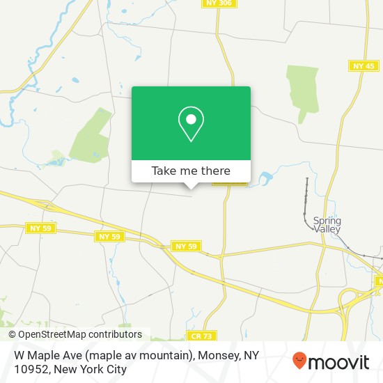 W Maple Ave (maple av mountain), Monsey, NY 10952 map