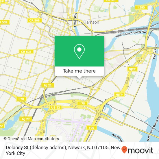 Delancy St (delancy adams), Newark, NJ 07105 map