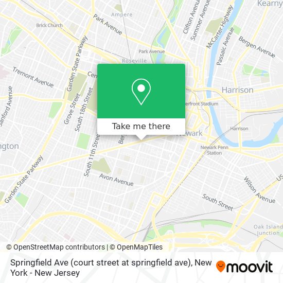 Springfield Ave (court street at springfield ave) map