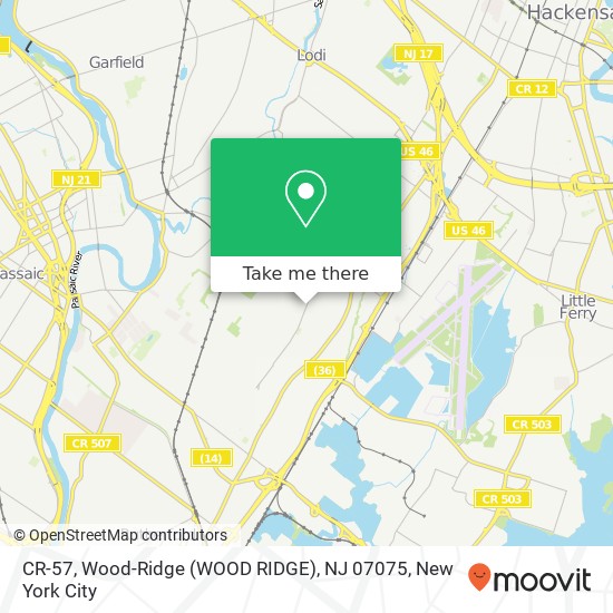 CR-57, Wood-Ridge (WOOD RIDGE), NJ 07075 map