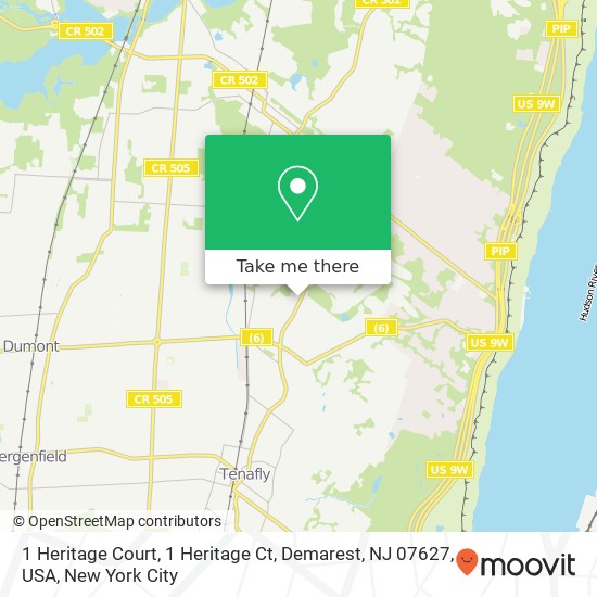 Mapa de 1 Heritage Court, 1 Heritage Ct, Demarest, NJ 07627, USA