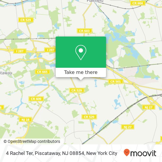 Mapa de 4 Rachel Ter, Piscataway, NJ 08854