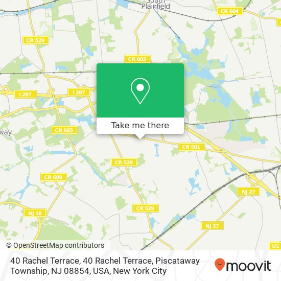 Mapa de 40 Rachel Terrace, 40 Rachel Terrace, Piscataway Township, NJ 08854, USA