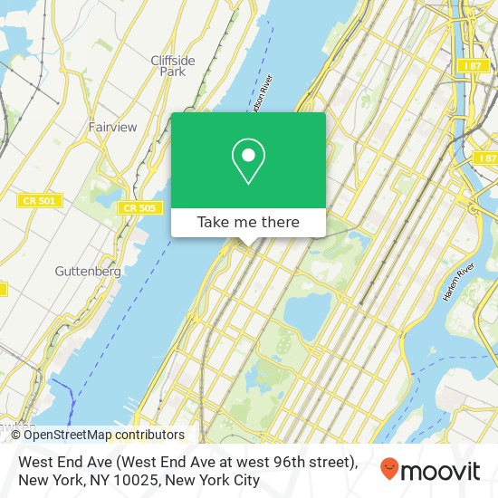 West End Ave (West End Ave at west 96th street), New York, NY 10025 map
