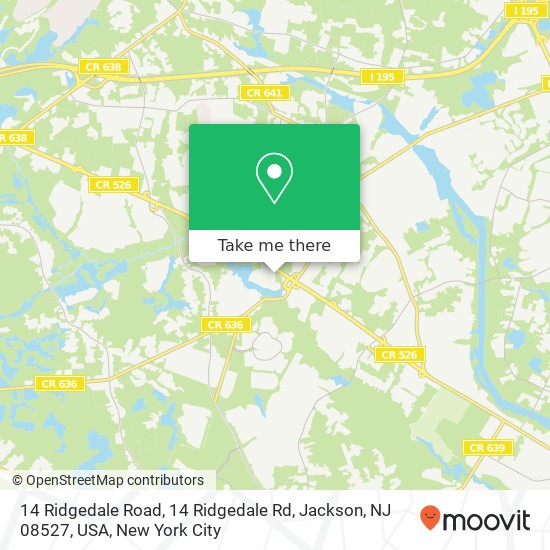 Mapa de 14 Ridgedale Road, 14 Ridgedale Rd, Jackson, NJ 08527, USA