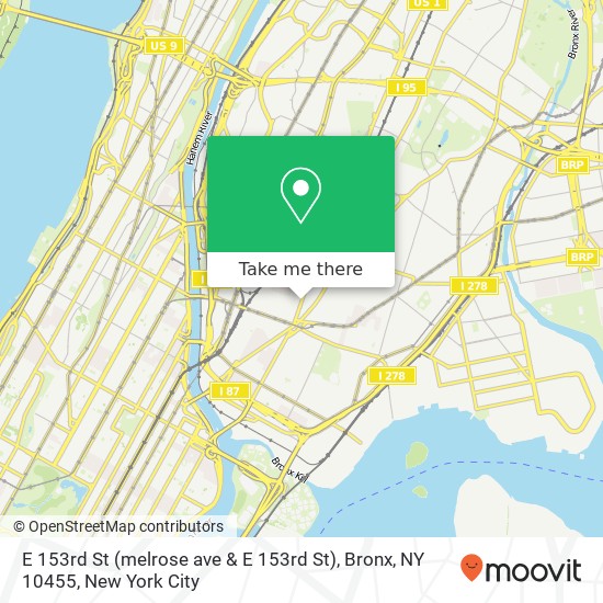 E 153rd St (melrose ave & E 153rd St), Bronx, NY 10455 map