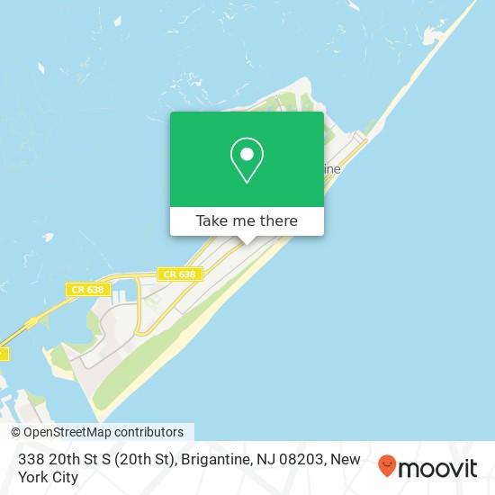 Mapa de 338 20th St S (20th St), Brigantine, NJ 08203