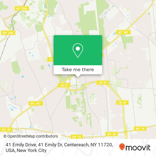 Mapa de 41 Emily Drive, 41 Emily Dr, Centereach, NY 11720, USA