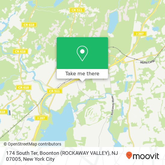 Mapa de 174 South Ter, Boonton (ROCKAWAY VALLEY), NJ 07005