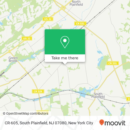 Mapa de CR-605, South Plainfield, NJ 07080