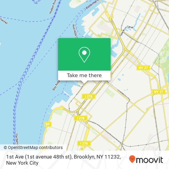 1st Ave (1st avenue 48th st), Brooklyn, NY 11232 map